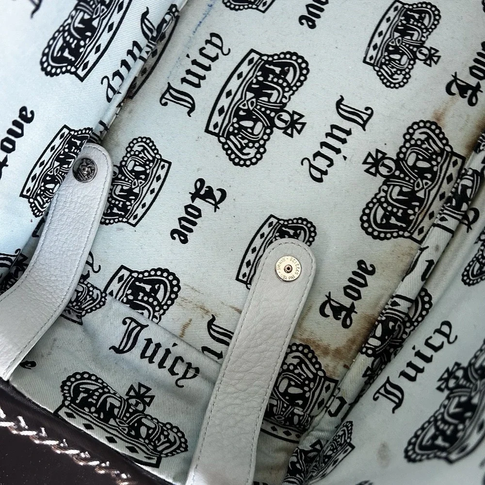 Rare Vintage Y2K Juicy Couture Dog Carrier Ice Blue Velour Blingy Bowling Bag Sm